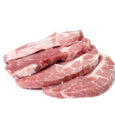 Raw meat on a white background